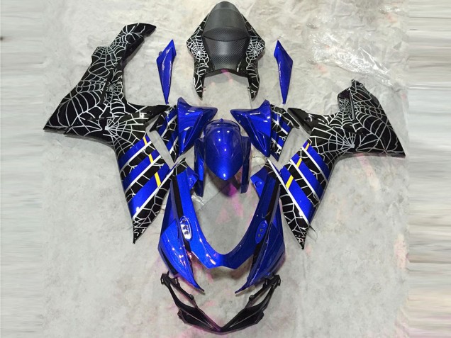 2011-2024 Suzuki GSXR 600 / GSXR 750 Motorcycle Fairings - Blue Black Spider Australia for Sale