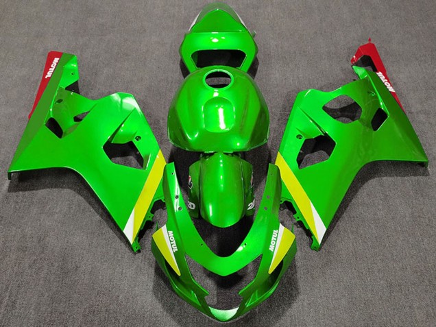 2004-2005 Suzuki GSXR 600 / GSXR 750 Motorcycle Fairings - Green Yellow White Australia for Sale