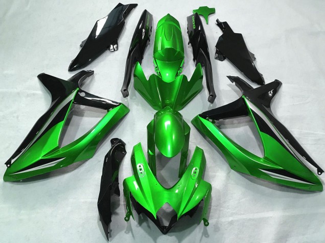 2008-2010 Suzuki GSXR 600 / GSXR 750 Motorcycle Fairings - Green Silver Glossy Black Australia for Sale