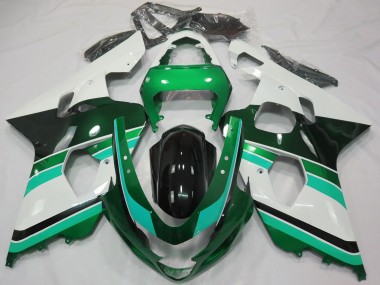 2004-2005 Suzuki GSXR 600 / GSXR 750 Motorcycle Fairings - Glossy Green Green White Australia for Sale