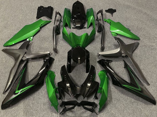 2008-2010 Suzuki GSXR 600 / GSXR 750 Motorcycle Fairings - Green Grey Glossy Black Australia for Sale