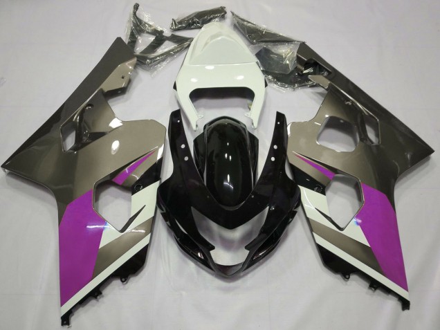 2004-2005 Suzuki GSXR 600 / GSXR 750 Motorcycle Fairings - White Pink Grey Glossy Black Australia for Sale