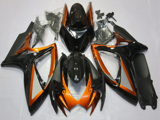 2006-2007 Suzuki GSXR 600 / GSXR 750 Motorcycle Fairings - Orange Glossy Black Matte Black Australia for Sale