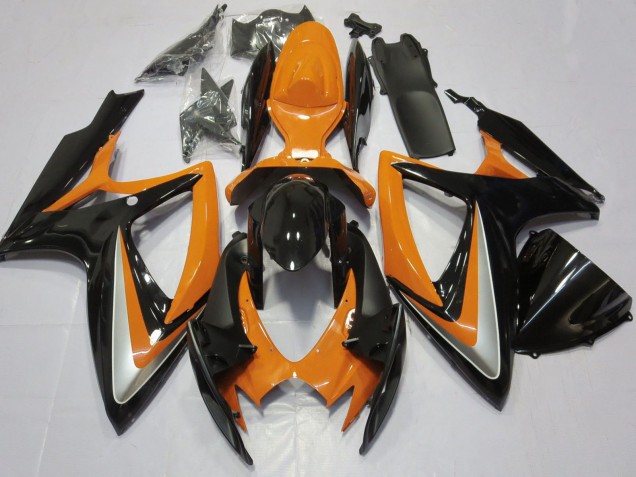 2006-2007 Suzuki GSXR 600 / GSXR 750 Motorcycle Fairing - Orange Glossy Black Australia for Sale