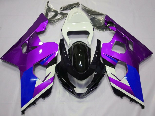 2004-2005 Suzuki GSXR 600 / GSXR 750 Motorcycle Fairings - White Purple Blue Glossy Black Australia for Sale