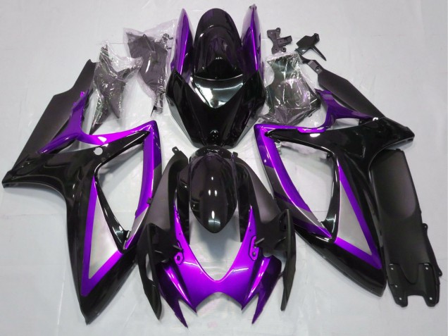 2006-2007 Suzuki GSXR 600 / GSXR 750 Motorcycle Fairings - Purple Glossy Black Matte Black Australia for Sale