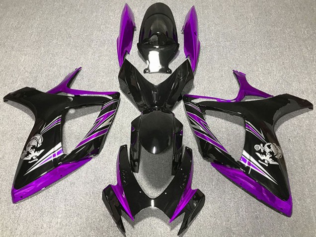 2006-2007 Suzuki GSXR 600 / GSXR 750 Motorcycle Fairing - Purple Glossy Black Australia for Sale