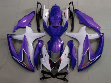 2008-2010 Suzuki GSXR 600 / GSXR 750 Motorcycle Fairings - White Purple Black Australia for Sale