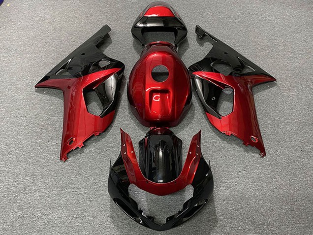 2001-2003 Suzuki GSXR 600 / GSXR 750 Motorcycle Fairings - Red Glossy Black Australia for Sale
