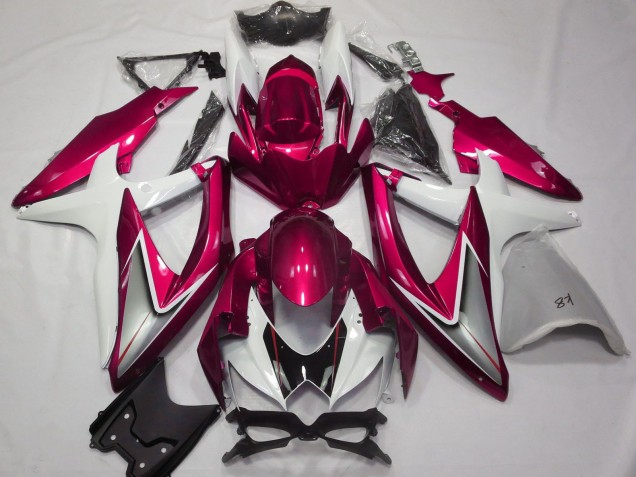 2008-2010 Suzuki GSXR 600 / GSXR 750 Motorcycle Fairings - White Red Silver Black Australia for Sale