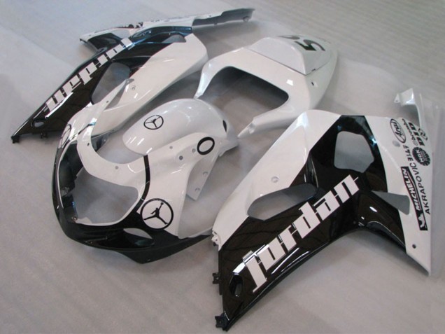 2001-2003 Suzuki GSXR 600 / GSXR 750 Motorcycle Fairings - White Glossy Black Jordan Michelin Australia for Sale