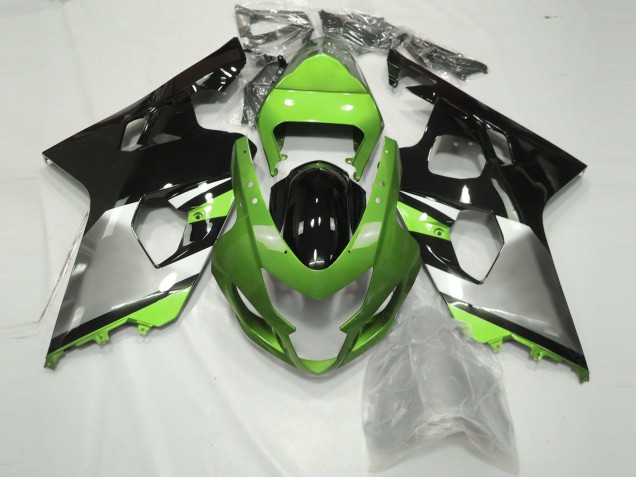 2004-2005 Suzuki GSXR 600 / GSXR 750 Motorcycle Fairings - Green Silver Glossy Black Australia for Sale