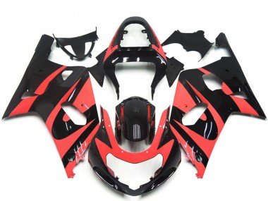 2001-2003 Suzuki GSXR 600 / GSXR 750 Motorcycle Fairings - Light Red Glossy Black OEM Style Australia for Sale