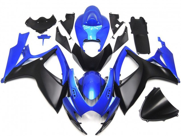 2006-2007 Suzuki GSXR 600 / GSXR 750 Motorcycle Fairings - Blue Matte Black Custom OEM Style Australia for Sale