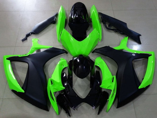 2006-2007 Suzuki GSXR 600 / GSXR 750 Motorcycle Fairings - Green Glossy Black Matte Black Australia for Sale