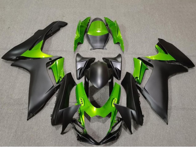 2011-2024 Suzuki GSXR 600 / GSXR 750 Motorcycle Fairings - Green Matte Black Australia for Sale