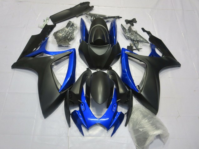 2006-2007 Suzuki GSXR 600 / GSXR 750 Motorcycle Fairings - Matte Black Blue Australia for Sale