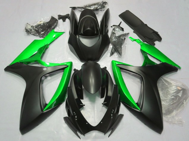 2006-2007 Suzuki GSXR 600 / GSXR 750 Motorcycle Fairings - Matte Black Green Australia for Sale