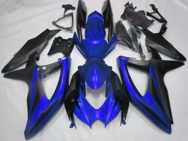 2008-2010 Suzuki GSXR 600 / GSXR 750 Motorcycle Fairings - Blue Matte Black Australia for Sale