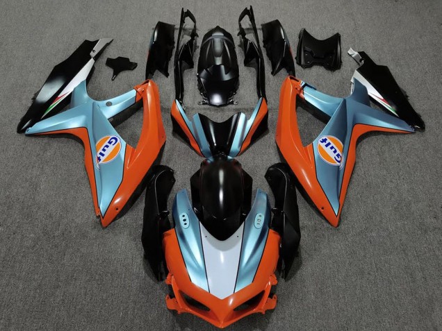 2008-2010 Suzuki GSXR 600 / GSXR 750 Motorcycle Fairings - Orange Blue Black Gulf Australia for Sale