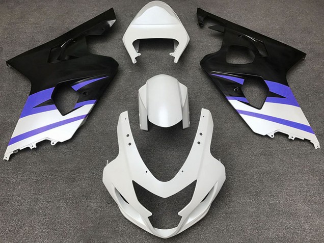 2004-2005 Suzuki GSXR 600 / GSXR 750 Motorcycle Fairings - White Blue Matte Black Australia for Sale