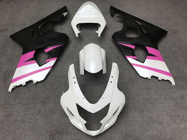 2004-2005 Suzuki GSXR 600 / GSXR 750 Motorcycle Fairings - White Pink Matte Black Australia for Sale