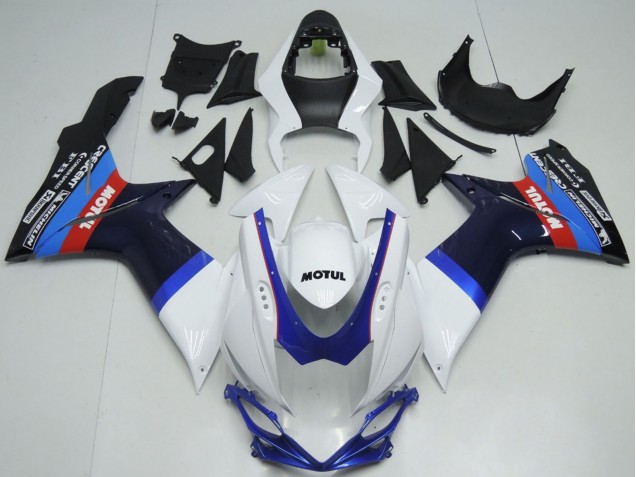2011-2024 Suzuki GSXR 600 / GSXR 750 Motorcycle Fairings - White Blue Black Red Motul Australia for Sale