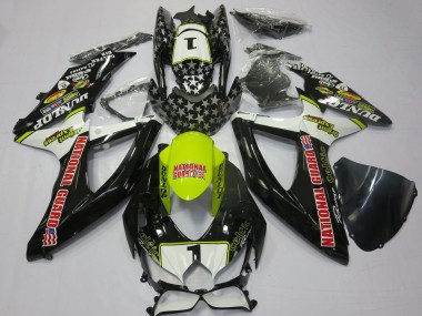 2008-2010 Suzuki GSXR 600 / GSXR 750 Motorcycle Fairings - White Yellow Red Black National Guard Australia for Sale
