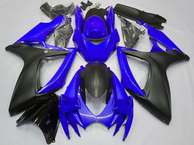 2006-2007 Suzuki GSXR 600 / GSXR 750 Motorcycle Fairings - Blue Matte Black Australia for Sale