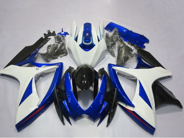 2006-2007 Suzuki GSXR 600 / GSXR 750 Motorcycle Fairing - White Blue Glossy Black OEM Style Australia for Sale