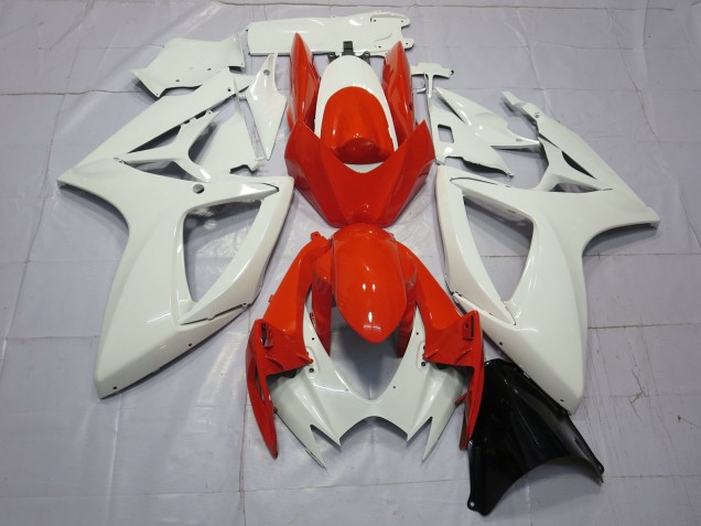 2006-2007 Suzuki GSXR 600 / GSXR 750 Motorcycle Fairings - White Red Australia for Sale