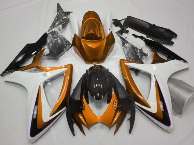 2006-2007 Suzuki GSXR 600 / GSXR 750 Motorcycle Fairings - Orange White Glossy Black Australia for Sale