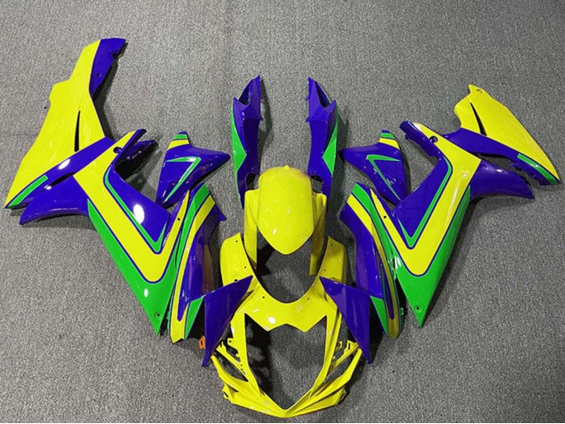 2011-2024 Suzuki GSXR 600 / GSXR 750 Motorcycle Fairings - Blue Yellow Green Australia for Sale