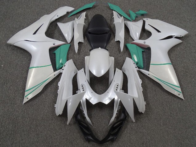 2011-2024 Suzuki GSXR 600 / GSXR 750 Motorcycle Fairings - Pearl White and T Blue Australia for Sale