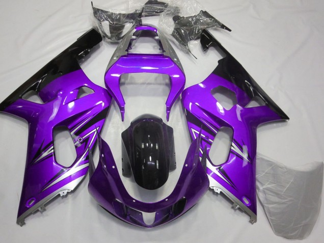 2001-2003 Suzuki GSXR 600 / GSXR 750 Motorcycle Fairings - Purple Silver Glossy Black Australia for Sale