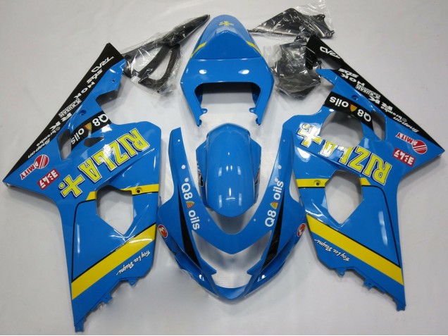 2004-2005 Suzuki GSXR 600 / GSXR 750 Motorcycle Fairings - Blue Gold Black Rizla Australia for Sale