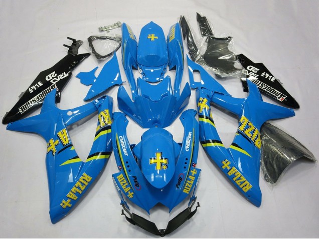 2008-2010 Suzuki GSXR 600 / GSXR 750 Motorcycle Fairings - Blue Black Gold Rizla Australia for Sale