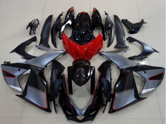 2011-2024 Suzuki GSXR 600 / GSXR 750 Motorcycle Fairings - Grey Red Glossy Black Australia for Sale