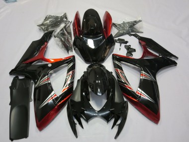 2006-2007 Suzuki GSXR 600 / GSXR 750 Motorcycle Fairings - Red Glossy Black Australia for Sale