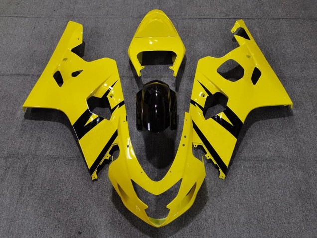 2004-2005 Suzuki GSXR 600 / GSXR 750 Motorcycle Fairings - Yellow Glossy Black OEM Style Australia for Sale