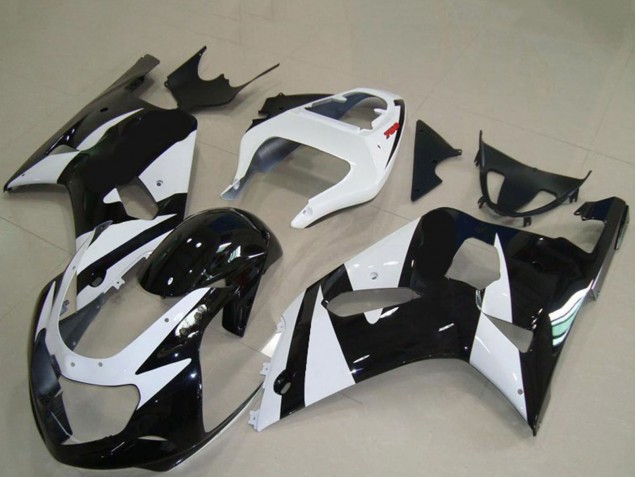 2001-2003 Suzuki GSXR 600 / GSXR 750 Motorcycle Fairings - White Glossy Black Australia for Sale