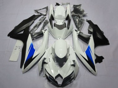 2008-2010 Suzuki GSXR 600 / GSXR 750 Motorcycle Fairings - White Blue Matte Black Australia for Sale