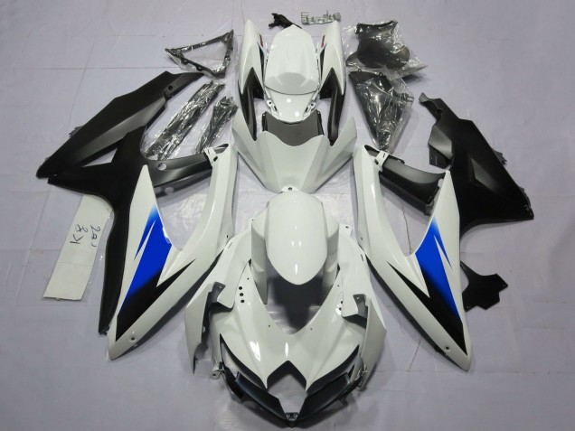 2008-2010 Suzuki GSXR 600 / GSXR 750 Motorcycle Fairings - White Blue Matte Black Australia for Sale
