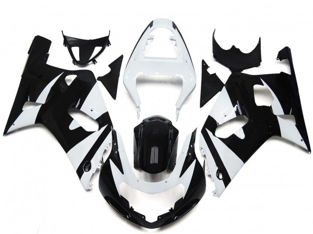 2001-2003 Suzuki GSXR 600 / GSXR 750 Motorcycle Fairings - White Glossy Black OEM Style Australia for Sale