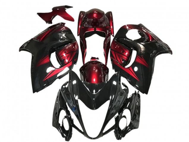 2008-2020 Suzuki GSXR 1300 Motorcycle Fairings - Glossy Black and Deep Red Australia for Sale