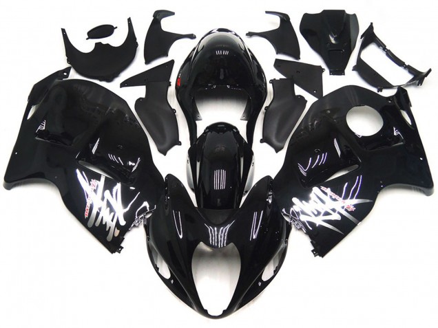 1996-2007 Suzuki GSXR 1300 Motorcycle Fairings - Glossy Black with Silver Decals Australia for Sale