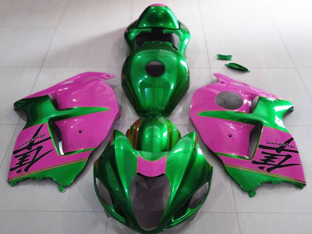 1996-2007 Suzuki GSXR 1300 Motorcycle Fairings - Glossy Green and Pink Australia for Sale