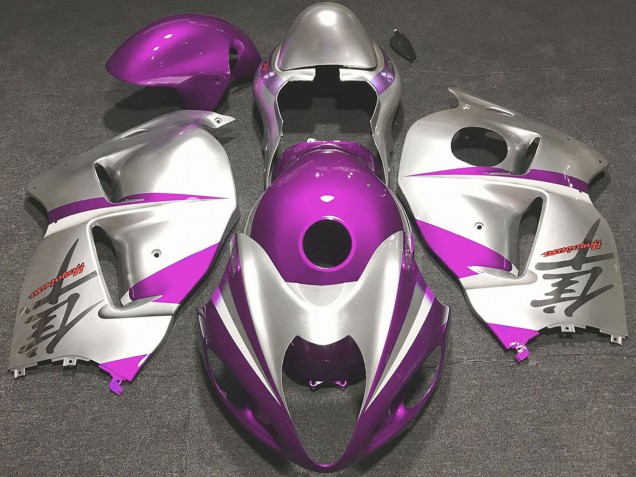 1996-2007 Suzuki GSXR 1300 Motorcycle Fairings - Glossy Pink and Silver Australia for Sale