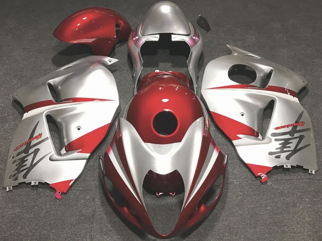 1996-2007 Suzuki GSXR 1300 Motorcycle Fairings - Glossy Red and Silver Australia for Sale