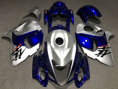 2008-2020 Suzuki GSXR 1300 Motorcycle Fairings - Glossy Silver and Blue Australia for Sale